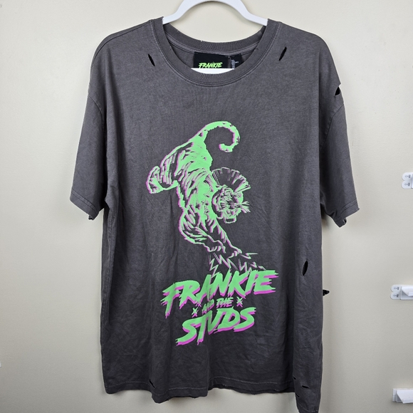 NWT Forever 21 x Frankie and the Studs Gray Graphic Tshirt Size L - Picture 1 of 7